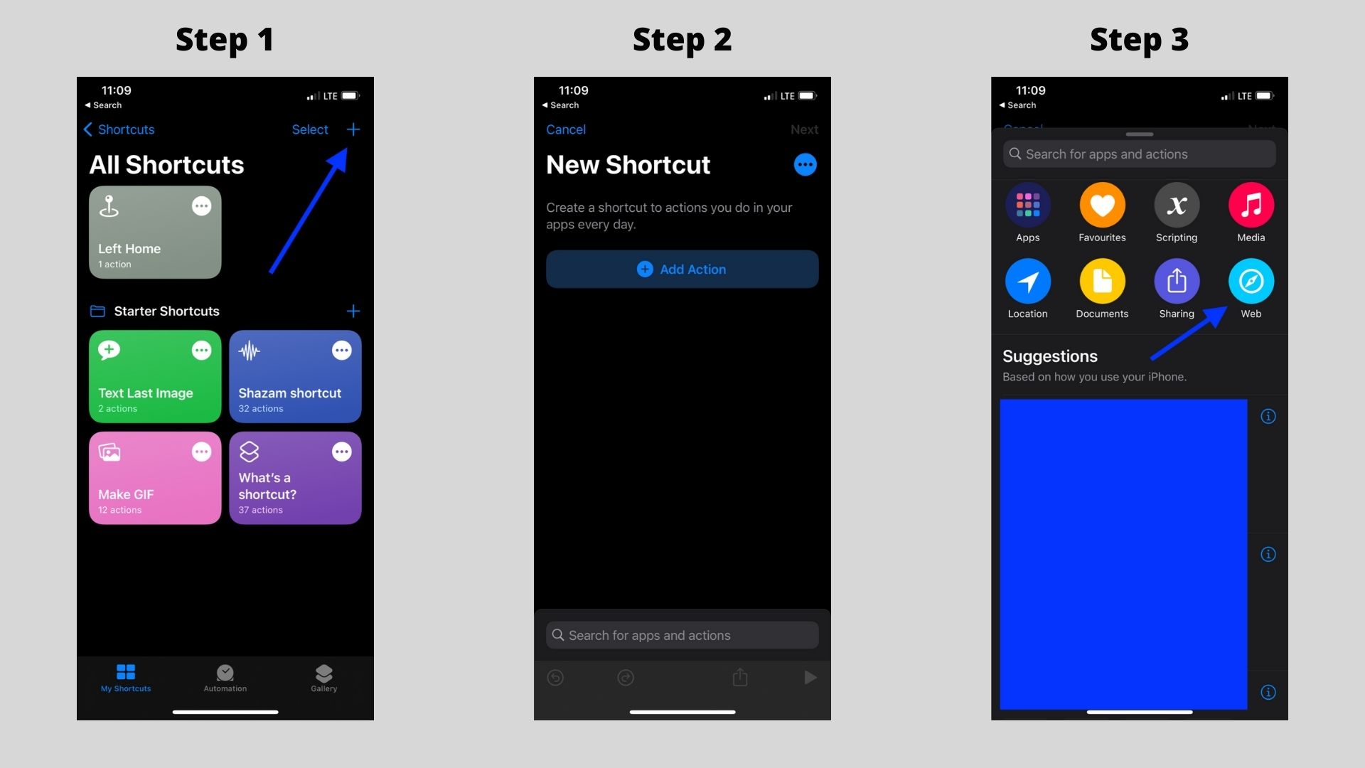 iOS Shortcut Gladys Plus Open API