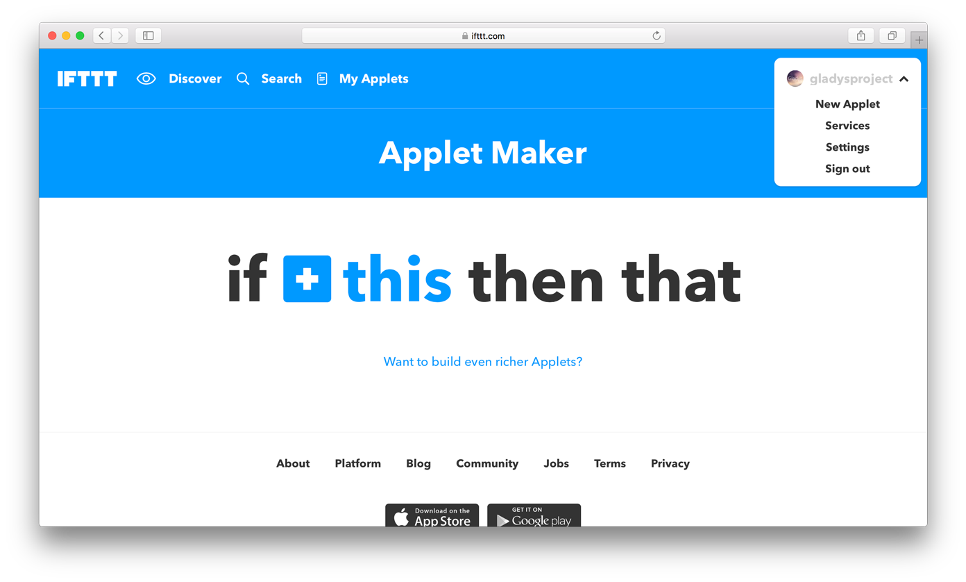 New Applet IFTTT