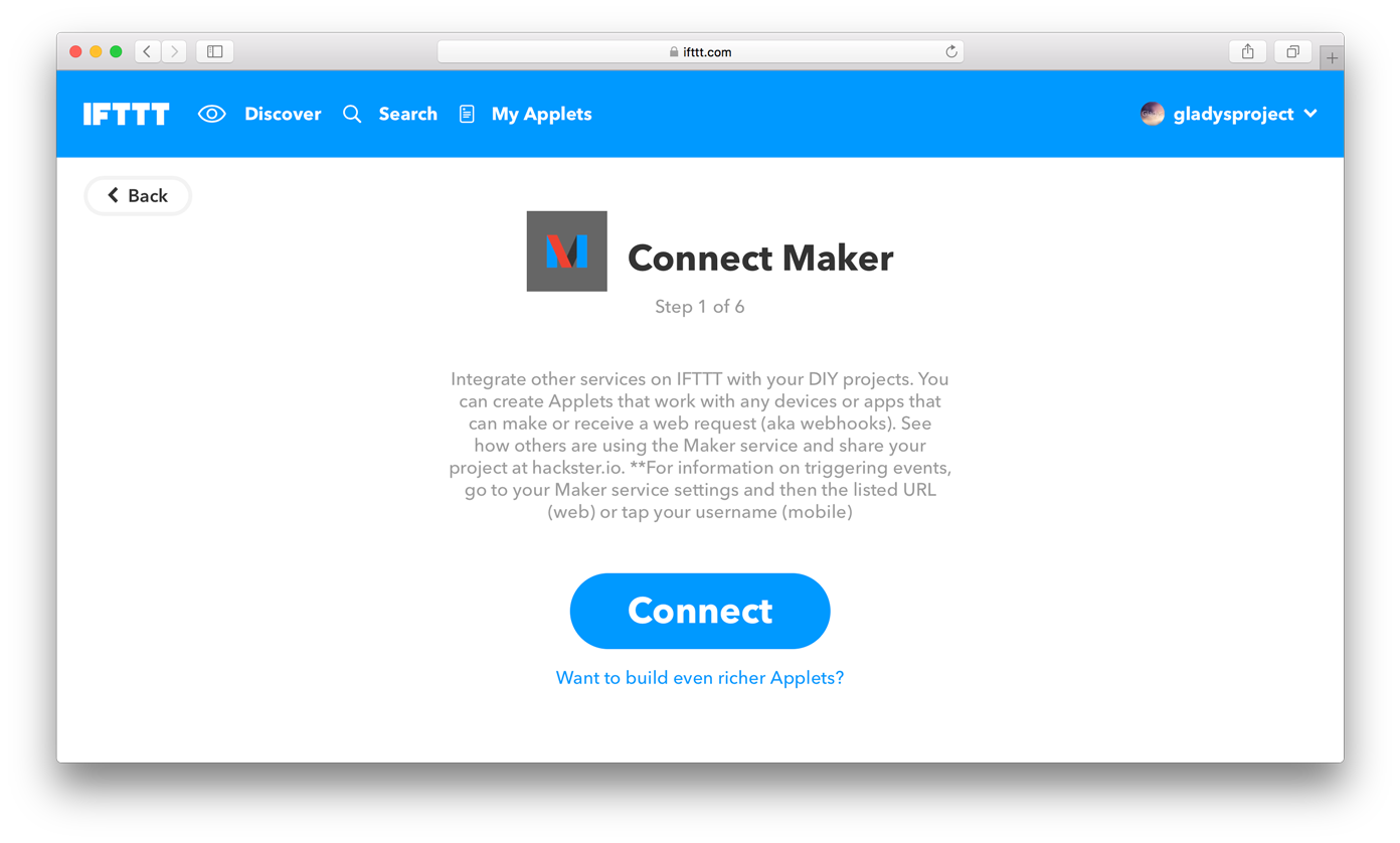 Connect Maker IFTTT