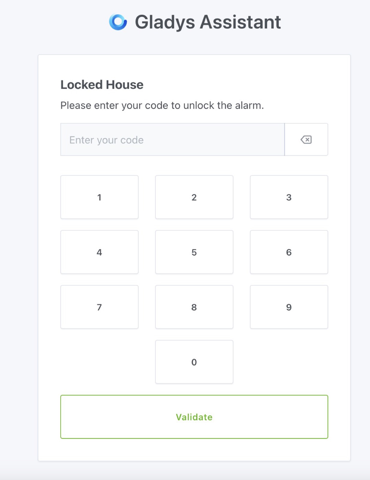 Tablet mode numeric code