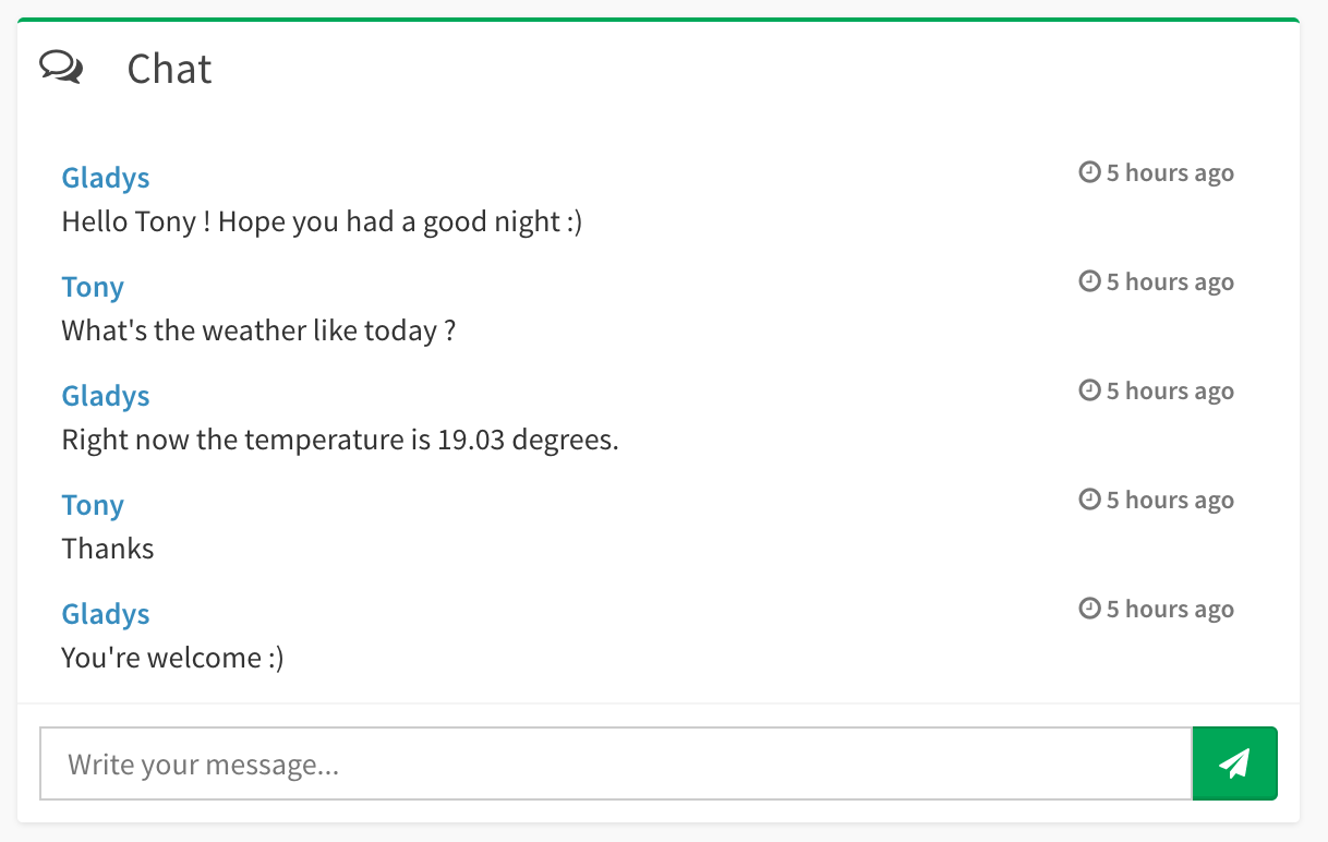 Box Gladys dashboard