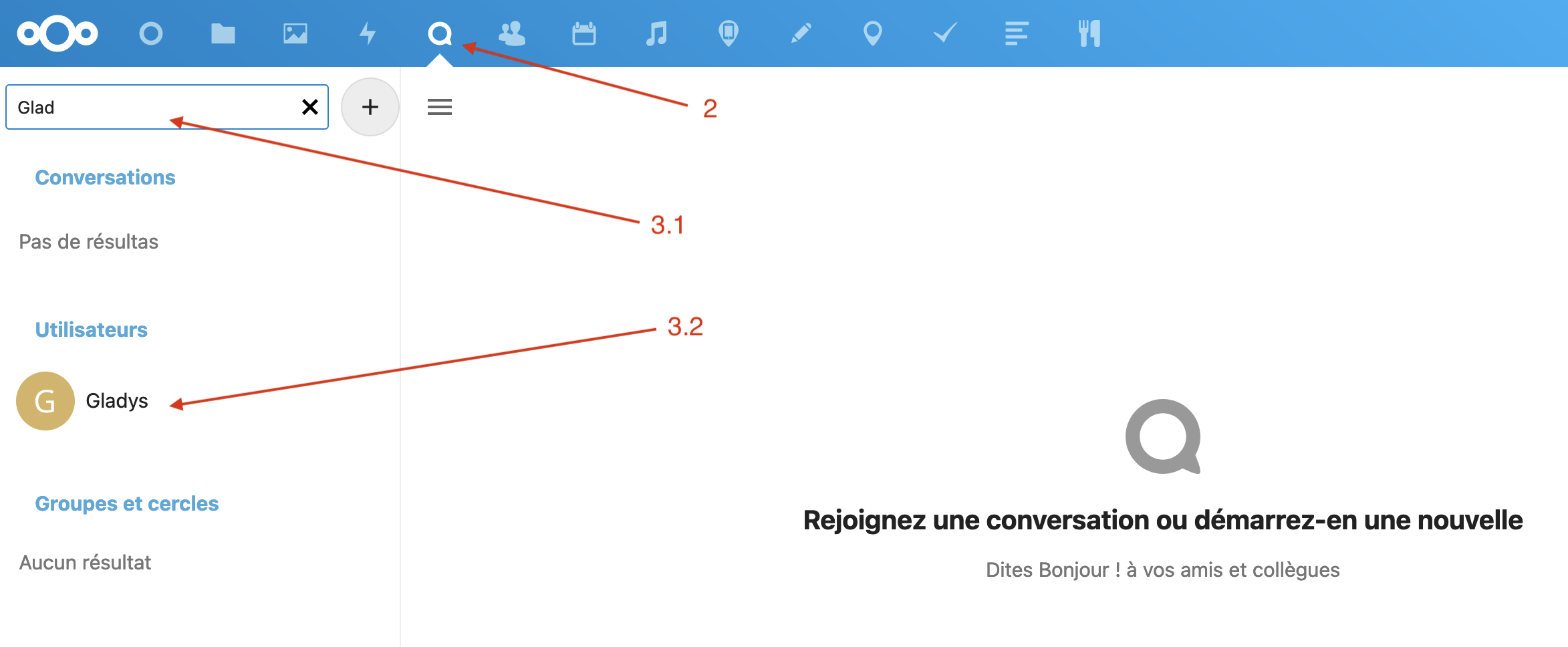 Nextcloud Talk start conversation