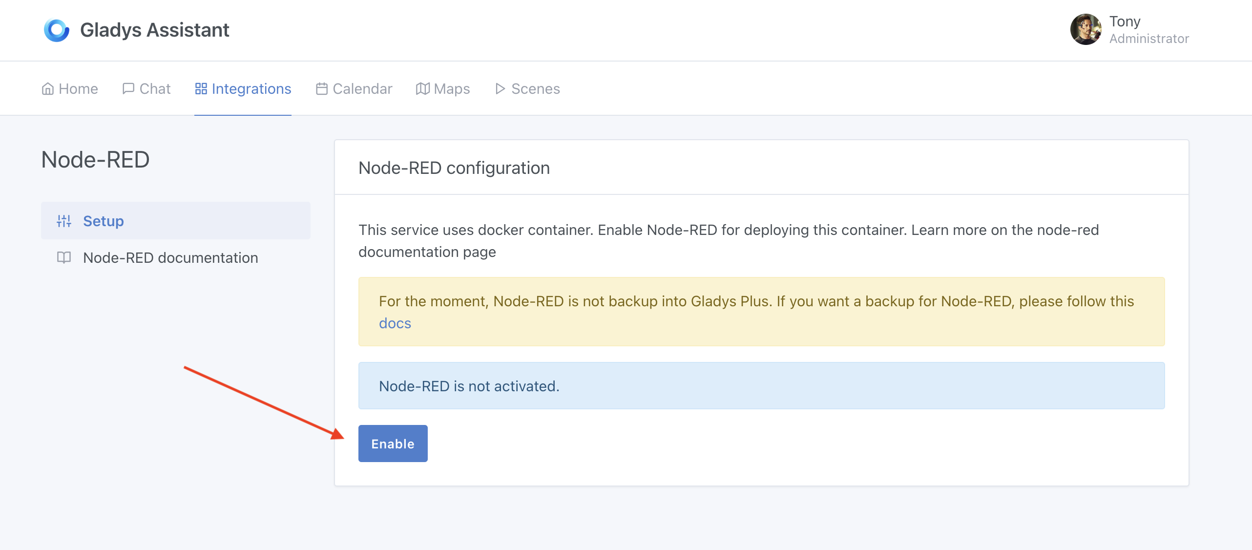 Node-RED Gladys integration