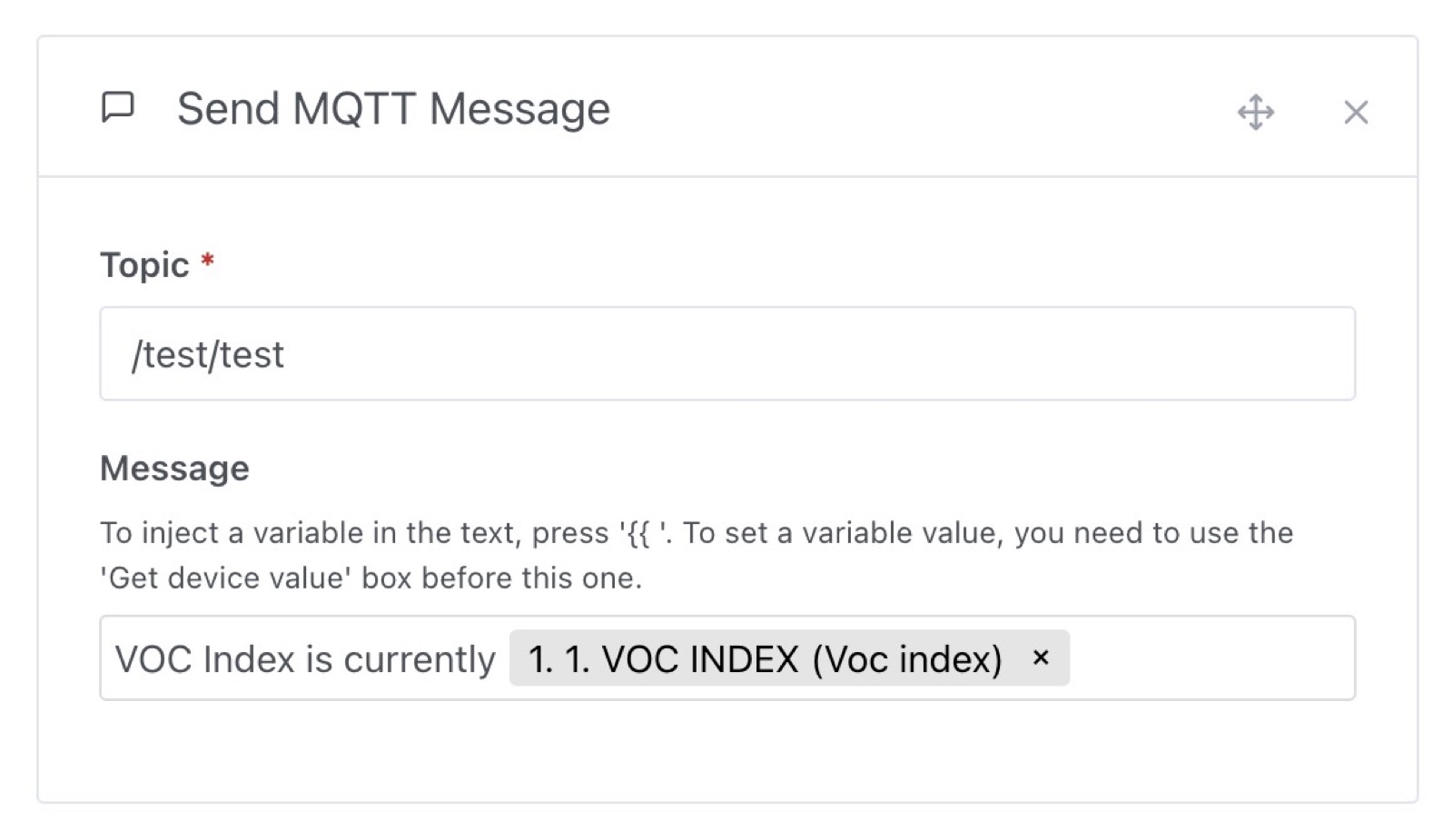 Send MQTT message in scenes