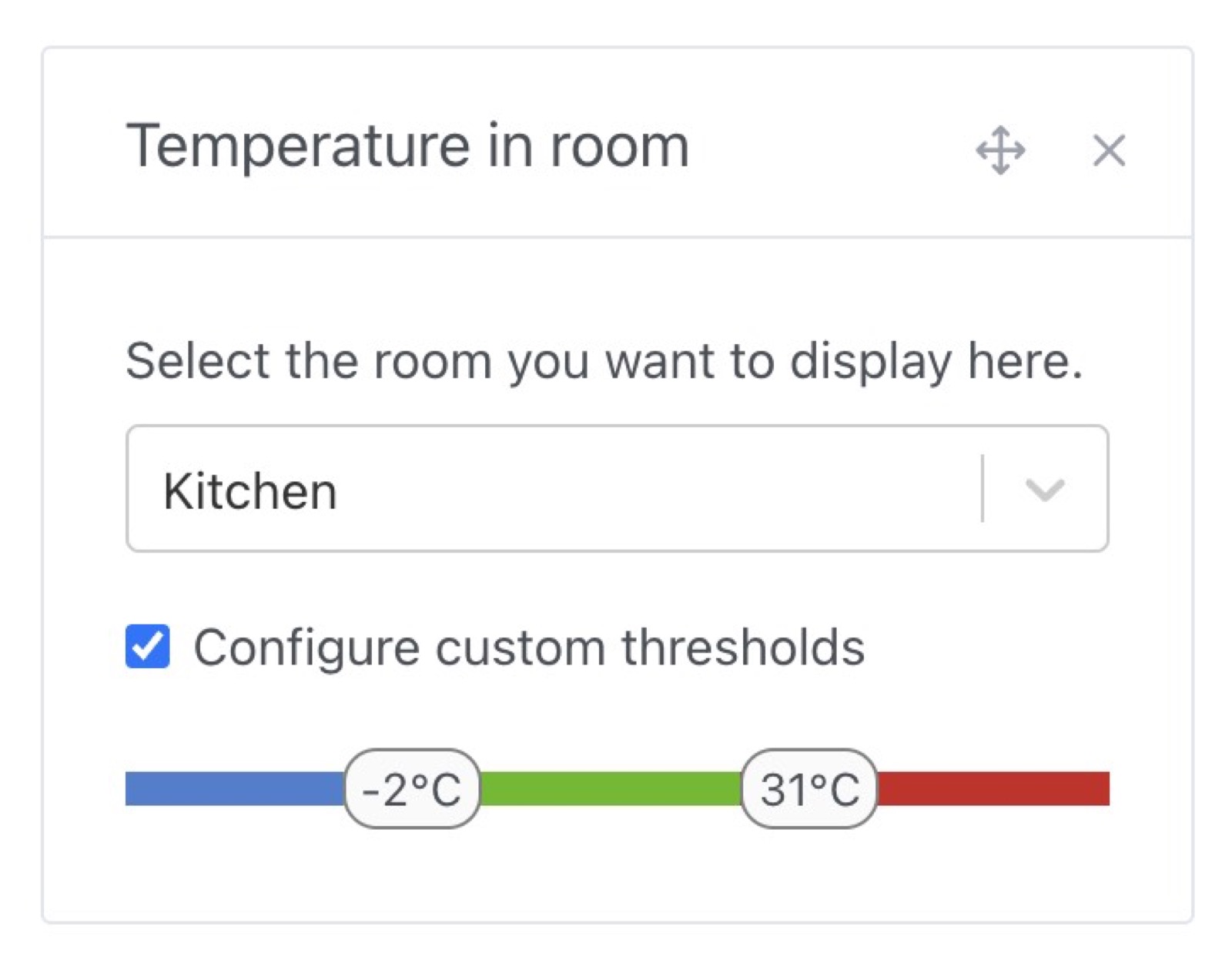 Temperature widget limits