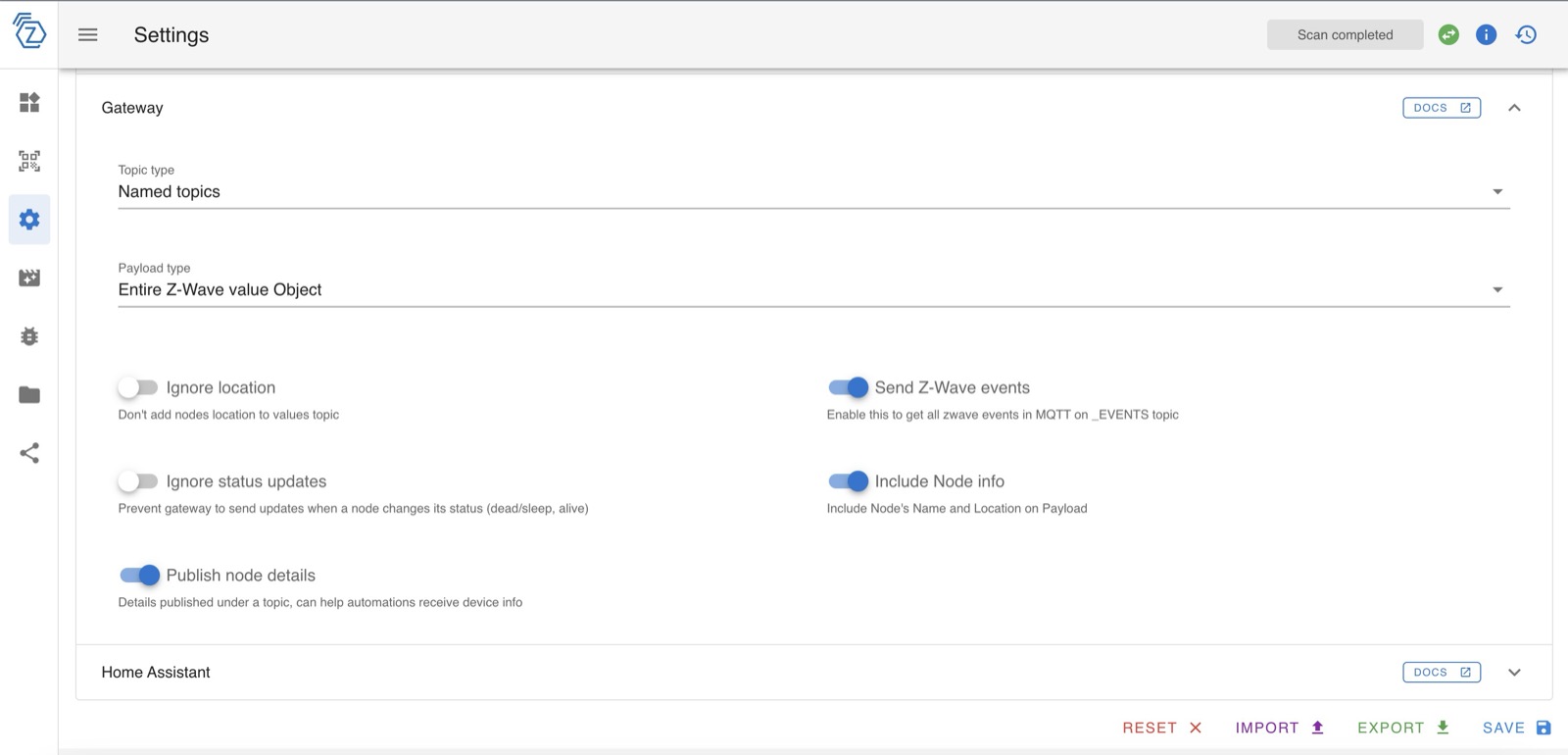 Z-Wave JS UI Configuration Gateway