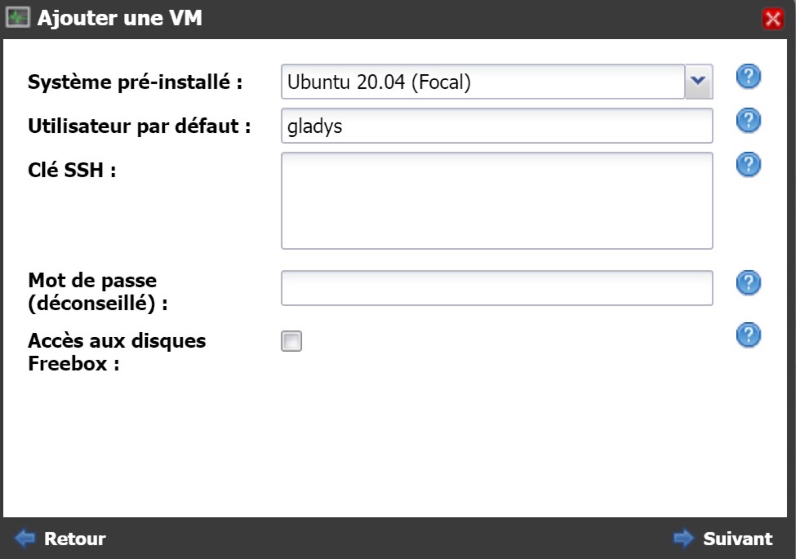 Ajouter une VM