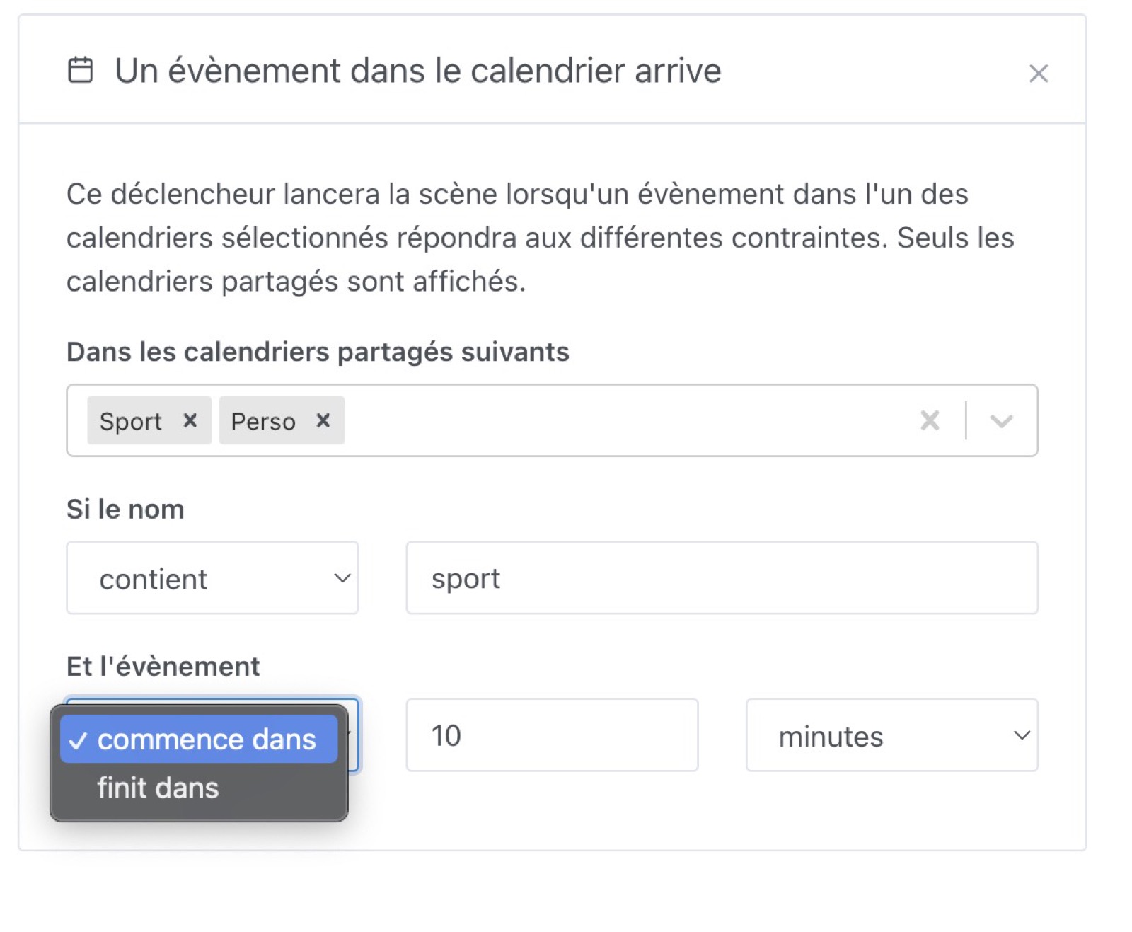 Un évènement arrive dans le calendrier