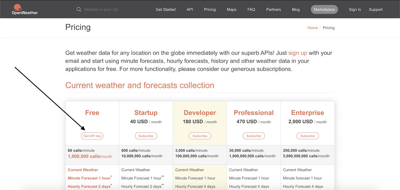 Créez un compte OpenWeather