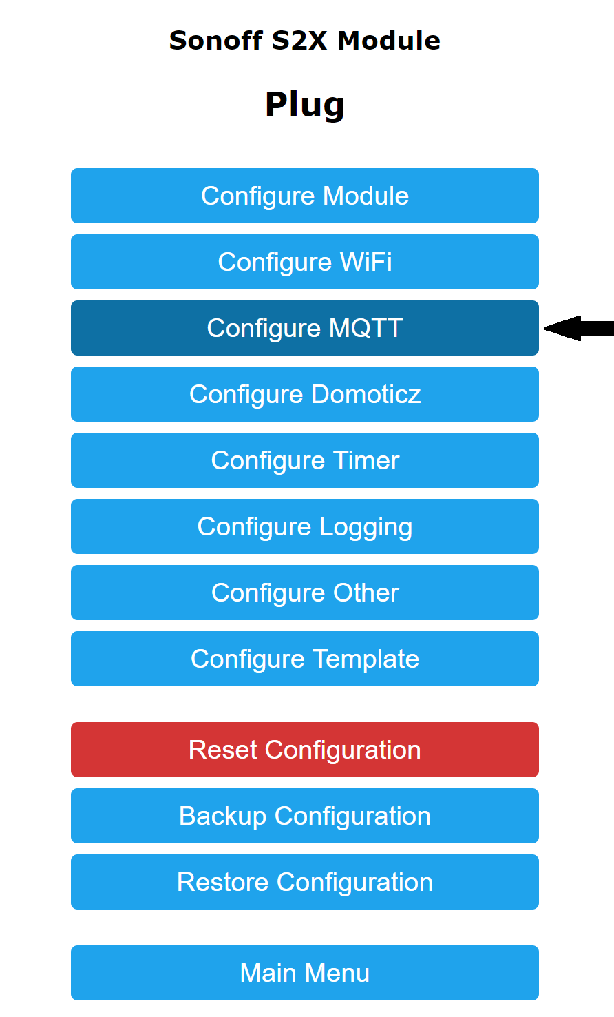 Tasmota configuration