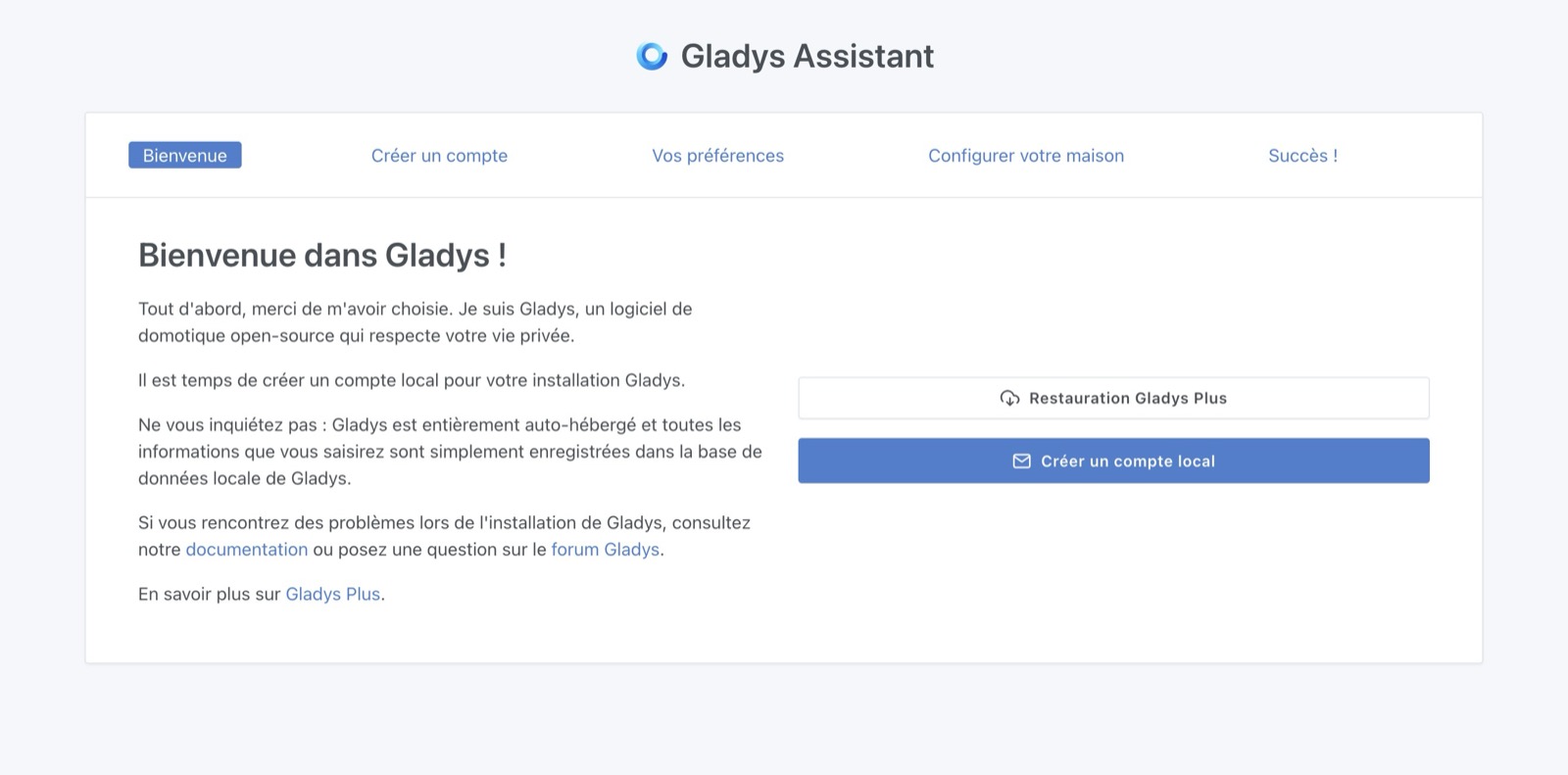 Installation de Gladys